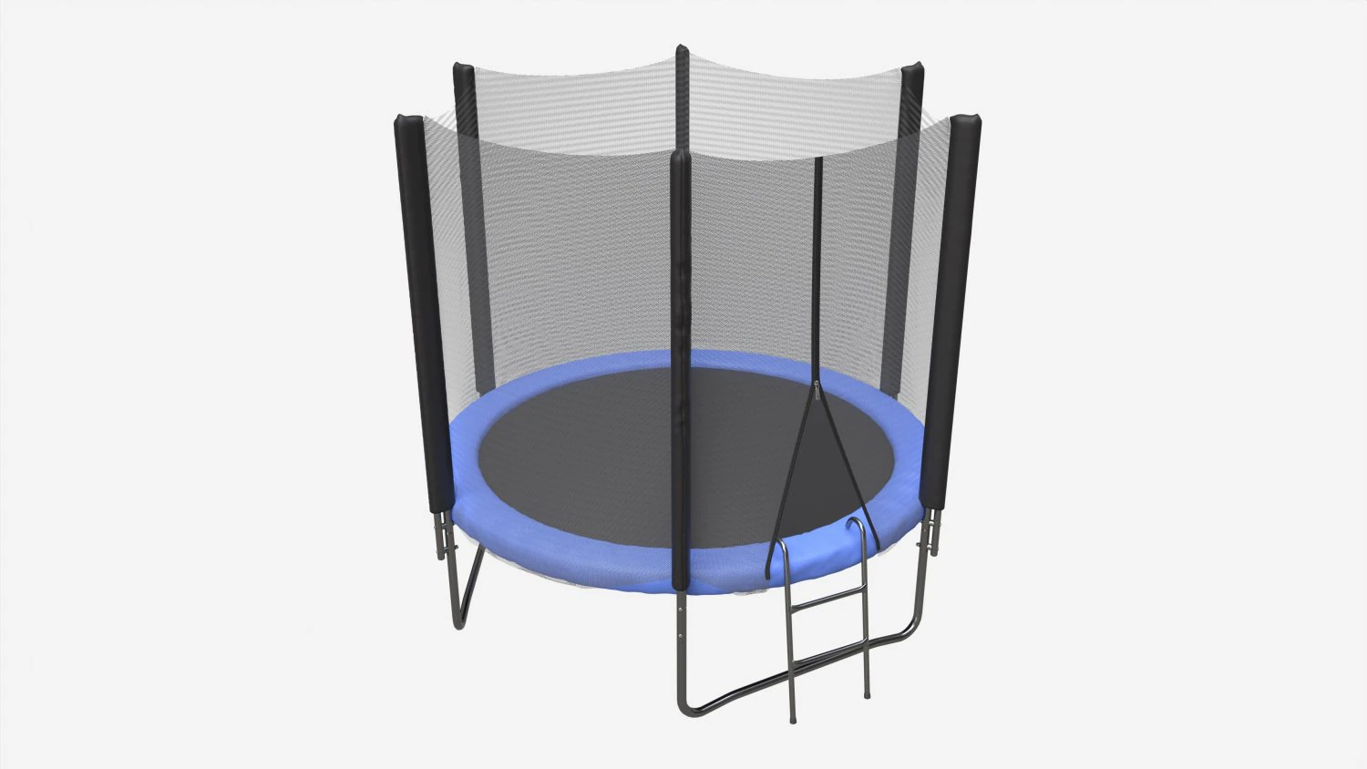 Outdoor Trampoline with Safety Net 3D Model .c4d .max .obj .3ds .fbx .stl .blend