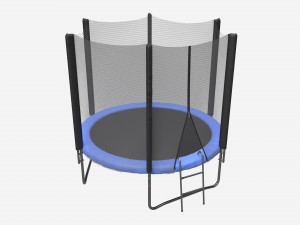 Outdoor Trampoline with Safety Net 3D Model
