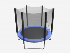 Outdoor Trampoline with Safety Net 3D Model