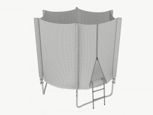 Outdoor Trampoline with Safety Net 3D Model