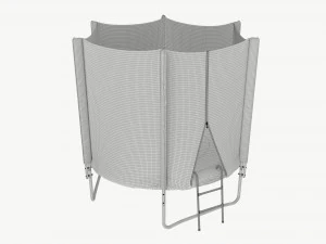 Outdoor Trampoline with Safety Net 3D Model