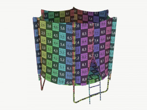 Outdoor Trampoline with Safety Net 3D Model