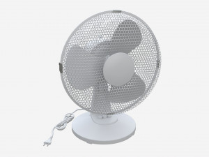 Table Fan White 3D Model