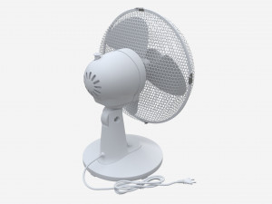 Table Fan White Modello 3D