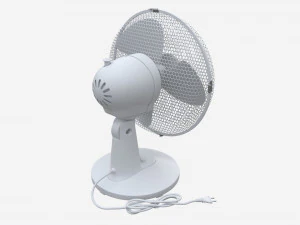 Table Fan White 3D Model