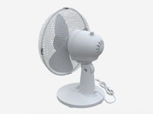 Table Fan White Modello 3D