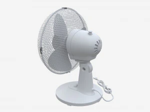 Table Fan White 3D Model