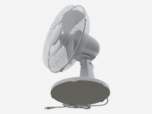 Table Fan White Modello 3D