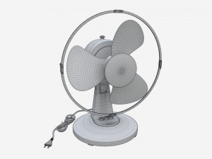 Table Fan White Modello 3D