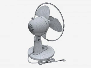 Table Fan White 3D Model