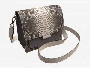 Bolsa de ombro feminina couro pele de cobra Modelo 3D