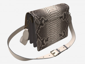Women Shoulder Bag Leather Snake Skin 3D Модель