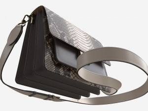 Women Shoulder Bag Leather Snake Skin 3D Модель