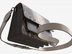 Women Shoulder Bag Leather Snake Skin 3D Model
