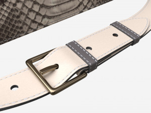 Women Shoulder Bag Leather Snake Skin 3D Модель
