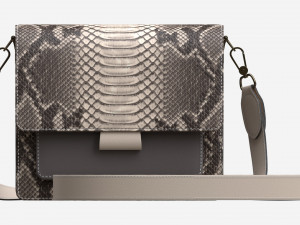 Women Shoulder Bag Leather Snake Skin 3D Модель