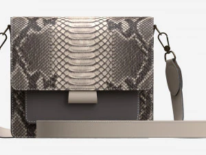 Women Shoulder Bag Leather Snake Skin 3D Model