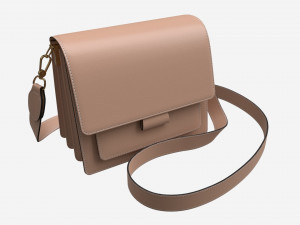 Women Shoulder Bag Light Brown Leather 3D Model