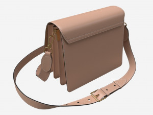 Women Shoulder Bag Light Brown Leather 3D Модель
