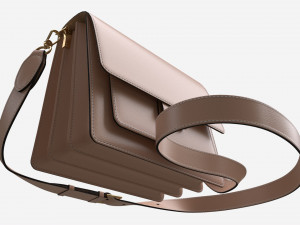 Women Shoulder Bag Light Brown Leather 3D Модель