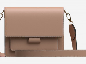 Women Shoulder Bag Light Brown Leather 3D Модель