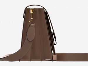 Women Shoulder Bag Light Brown Leather 3D Модель