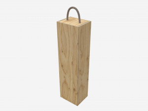 Wooden box for wine bottle with handle 3D Модель