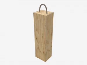 Wooden box for wine bottle with handle 3D Model