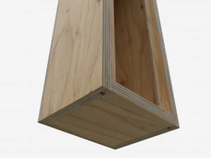 Wooden box for wine bottle with handle 3D Model