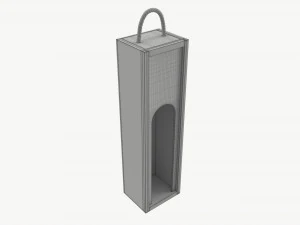 Wooden box for wine bottle with handle 3D Model