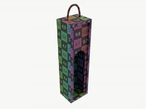 Wooden box for wine bottle with handle 3D Model