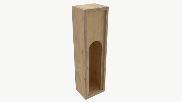 Wooden box for wine bottle with hole 3D Модель .c4d .max .obj .3ds .fbx .stl .blend 