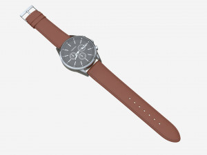 Wristwatch with Leather Strap 01 3D Model