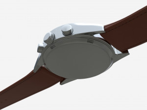 Wristwatch with Leather Strap 01 3D-Modell