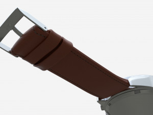 Wristwatch with Leather Strap 01 3D-Modell