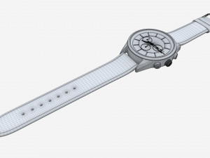 Wristwatch with Leather Strap 01 3D-Modell