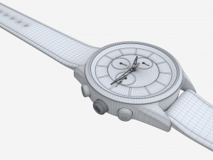 Wristwatch with Leather Strap 01 3D-Modell