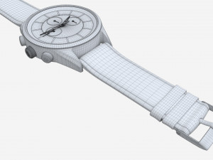 Wristwatch with Leather Strap 01 3D-Modell