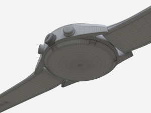 Wristwatch with Leather Strap 01 3D-Modell