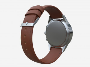 Wristwatch with Leather Strap 03 3D Model