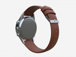 Wristwatch with Leather Strap 03 3D Model