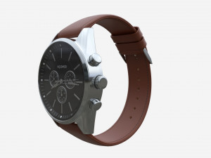 Wristwatch with Leather Strap 03 3D Model