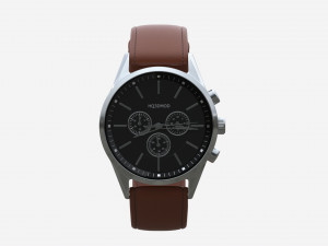 Wristwatch with Leather Strap 03 3D Model