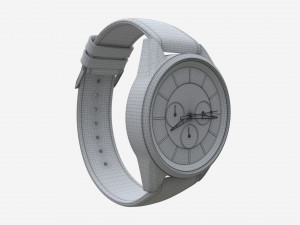 Wristwatch with Leather Strap 03 3D Model