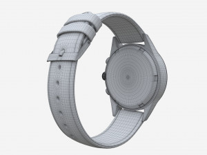 Wristwatch with Leather Strap 03 3D Model