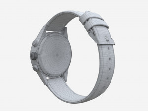 Wristwatch with Leather Strap 03 3D Model