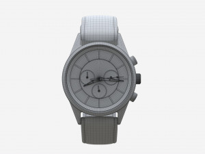 Wristwatch with Leather Strap 03 3D Model