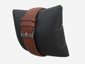 Wristwatch with Leather Strap in box 01 3D Model