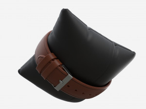 Wristwatch with Leather Strap in box 02 Model 3D