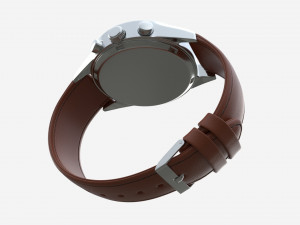 Wristwatch with Leather Strap in box 02 Model 3D